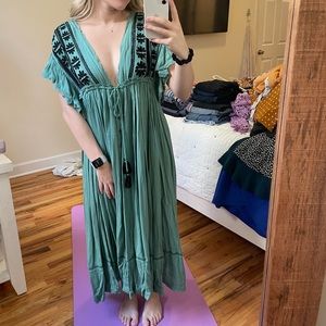 NWT free people maxi dress turquoise size S